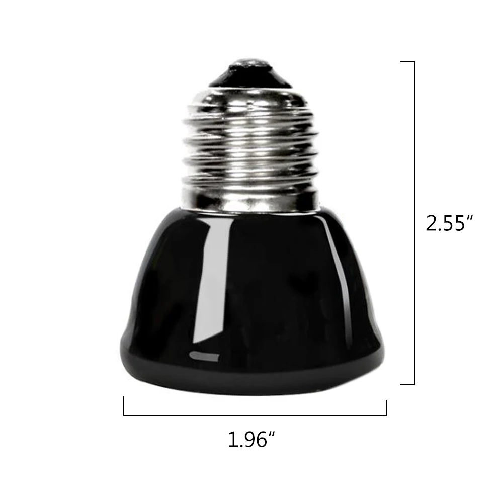 220V Far Infrared Heating Lamp Black Ceramic Emitter Light E27 Pet Warmer Bulb Brooder Chickens Tortoise Lizard Reptile Light thumbnail 3