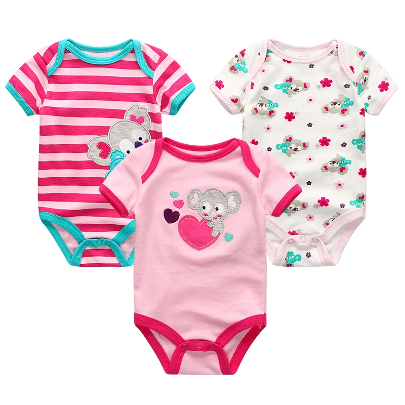 Baby Boy Jumpsuits 3 Pieces Newborn Clothes Set Toddler Girl Bodysuit Kiddiezoom Clothing 100%Cotton Soft Infant Rompers 0-12M thumbnail 5