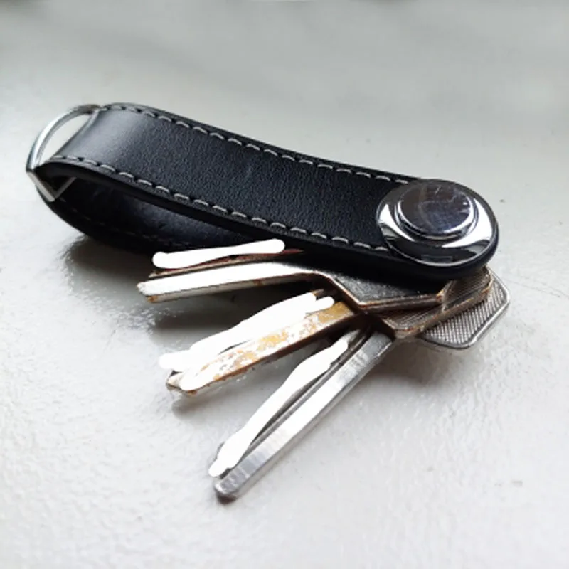 Car Key Pouch Bag Case Wallet Holder Chain Key Wallet Ring Organizer Smart Leather Keychain Collector Housekeeper EDC Pocket Key thumbnail 4