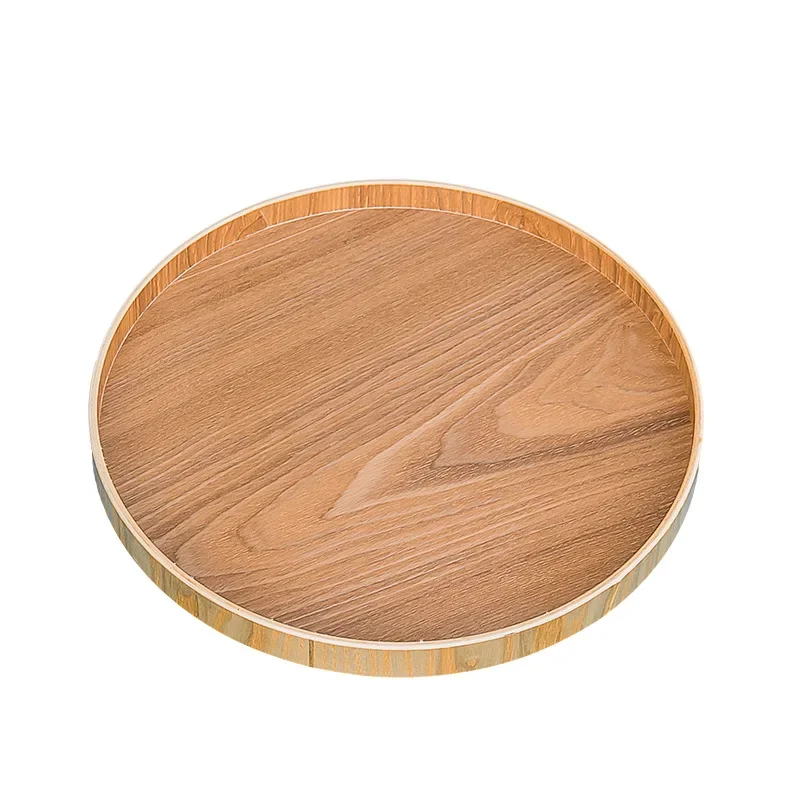 Japanese Style Round Tray Food Serving Plate Wood Snack Deseert Plate Teaboard Natural Tea Food Server Dishes Drink Platter WF thumbnail 5