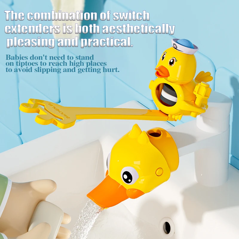 Children Cartoon Faucet Extender Bath Toys Kids Hand Washing in Bathroom Sink Accessories Baby Toys For Bathroom Water-Saving thumbnail 4