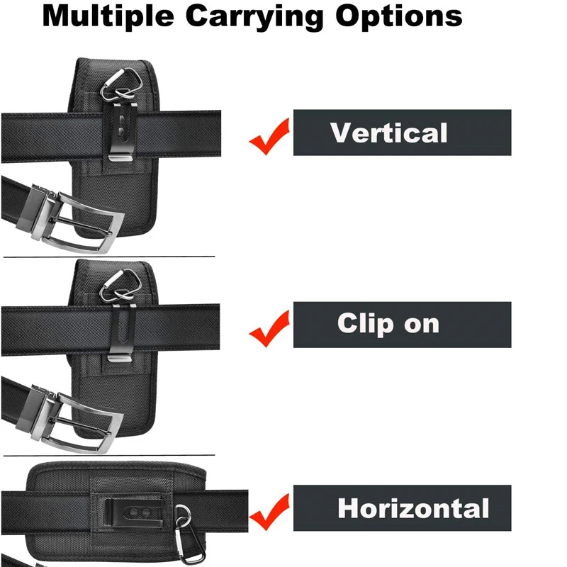 Mobile Phone Holster Belt Case with Hook Loop 3.5-6.3 inch For iPhone Samsung Xiaomi Huawei HTC Phone Pouch Waist Bag Cover Case thumbnail 3