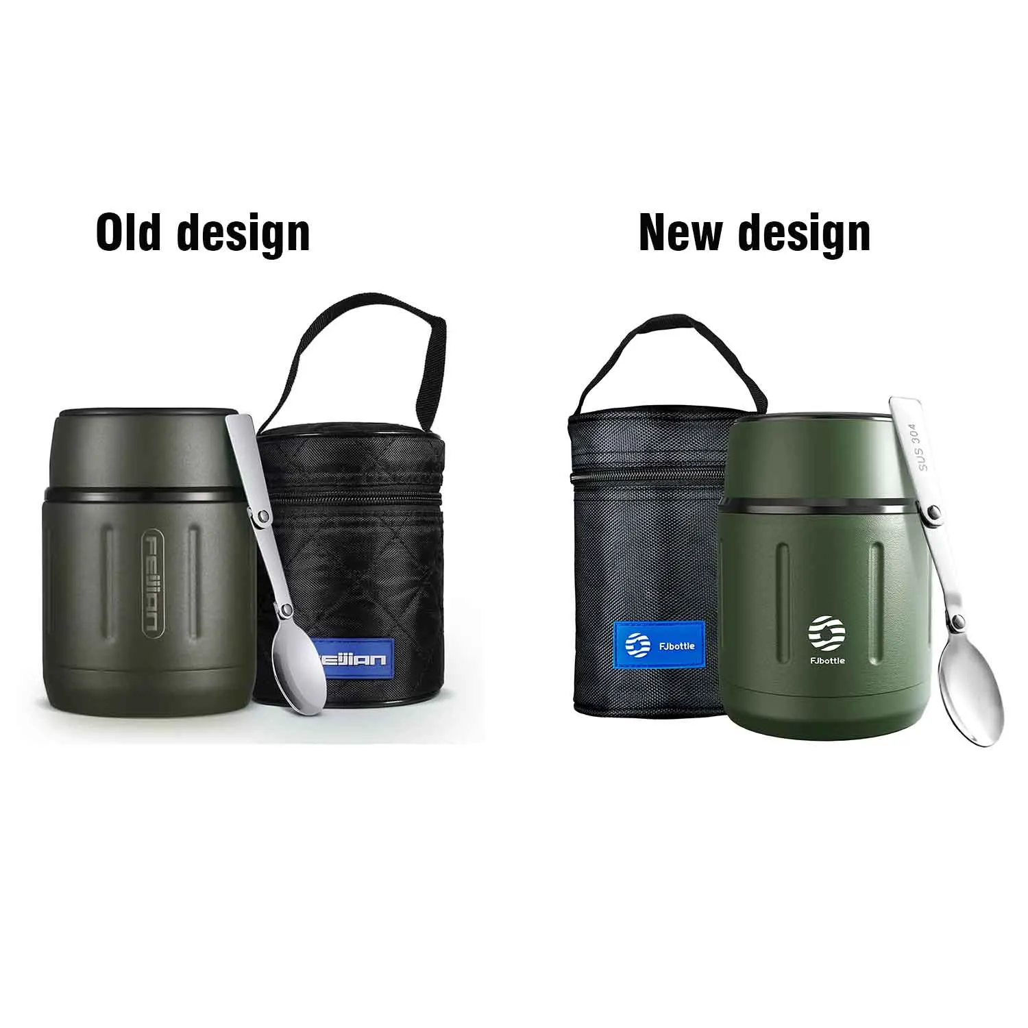 FEIJIAN Food Thermos Vacuum Lunch Box 316 Stainless Steel  Lunch Container 750ML Free Spoon thumbnail 2