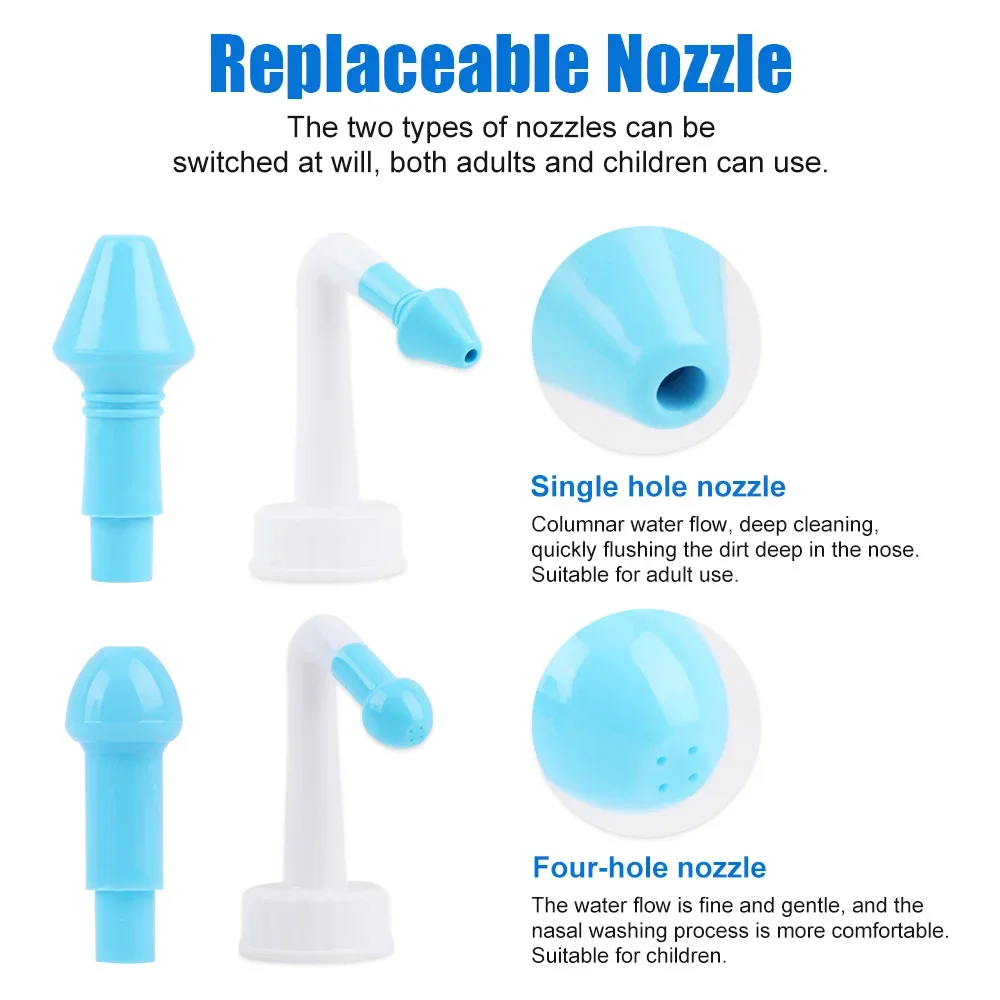Nasal Wash Cleaner Spray Nasal Irrigator Neti Pot Rinse Nose Cleaner Avoid Sinusitis Rhinitis Treatment Health Care 300/500ML thumbnail 6