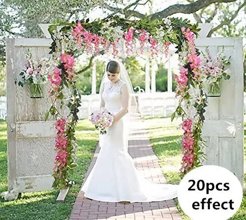 2m Artificial Flowers Silk Wisteria Garland Vine Rattan Silk Hanging Flower for Home Garden Outdoor Wedding Arch Floral Decor thumbnail 3