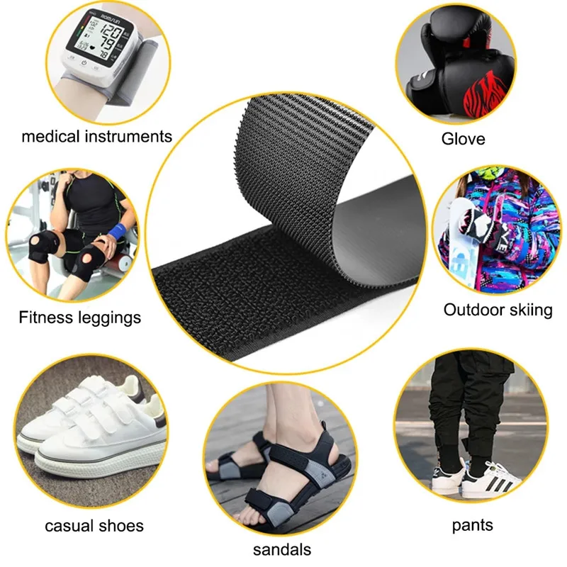 1meter 16/20/25/30/50/100mm Strong Adhesive Hook and loop Fastener Tape Strip Nylon Sticker Magic Tape for Sewing DIY No Glue thumbnail 6