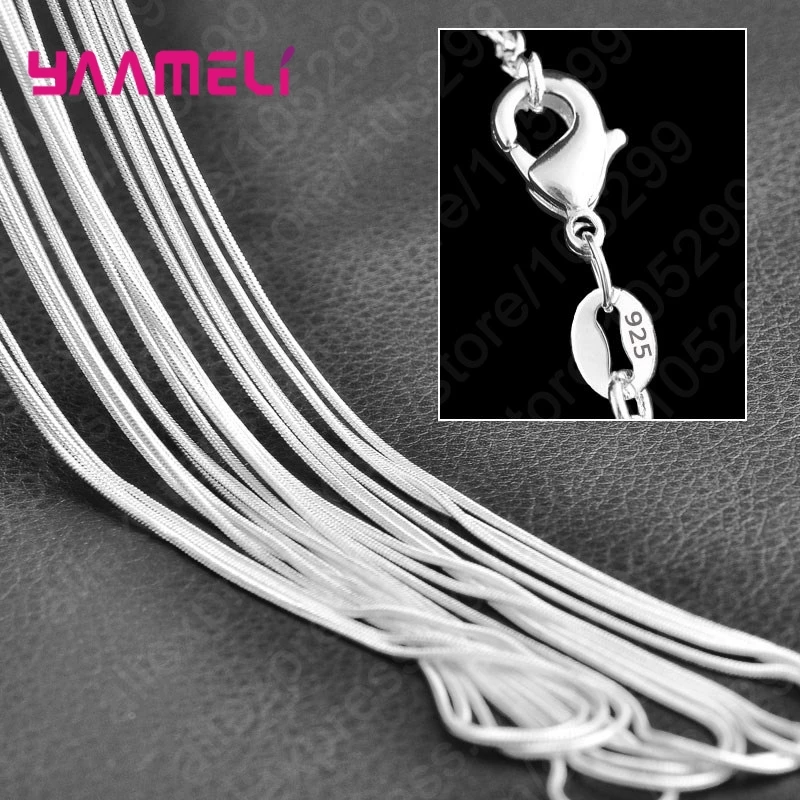 10PCS Wholesale Pure 925 Sterling Silver Charm Link Chain Necklace Jewelry with Strong Smooth Lobster Clasps 16-30 Inches thumbnail 3