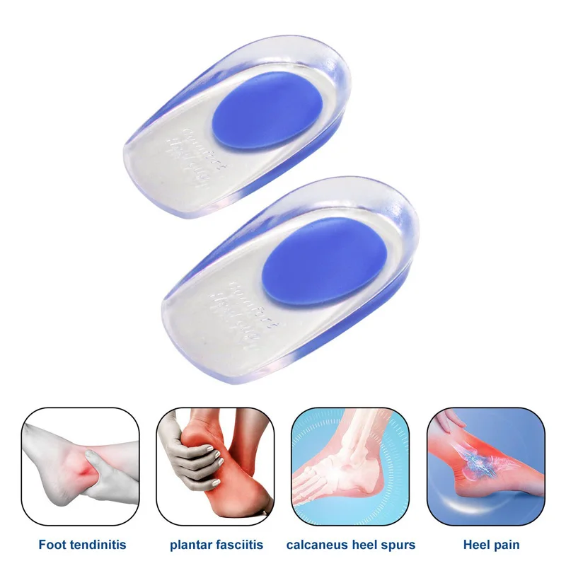 2Pcs Silicone Heel Pads Plantar Fasciitis Man  Heel Spur  Silicone Gel Heel Cups Heel Pain Heel For Shoes Foot Silicone Foot Pad thumbnail 2