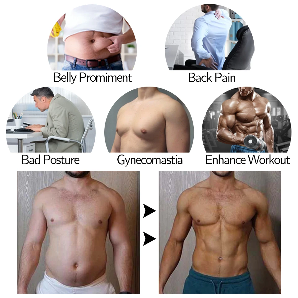 Men Body Shaper Waist Trainer Sauna Suit Sweat Vest Slimming Underwear Weight Loss Shirt Fat Burner Workout Tank Tops Shapewear thumbnail 2