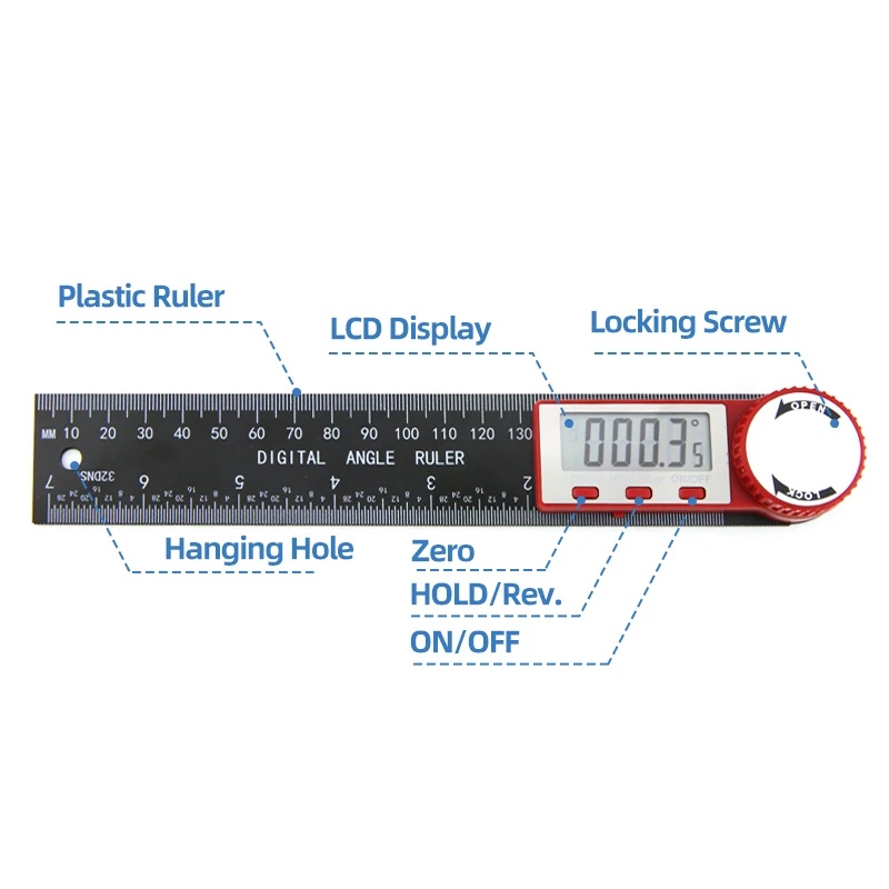 Goniometer Electronic Protractor Digital Gauge Angle Measurement Tool Multi Angle Ruler Woodworking Tools Meter Angle Finder 360 thumbnail 3
