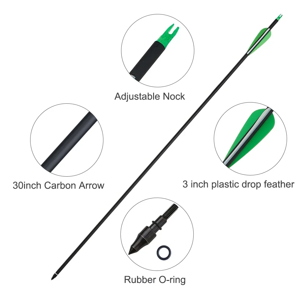 Carbon Arrows Archery Arrows for Hunting 31.5 inch MIxed Carbon Arrows for Outdoor Shooting Sports thumbnail 5