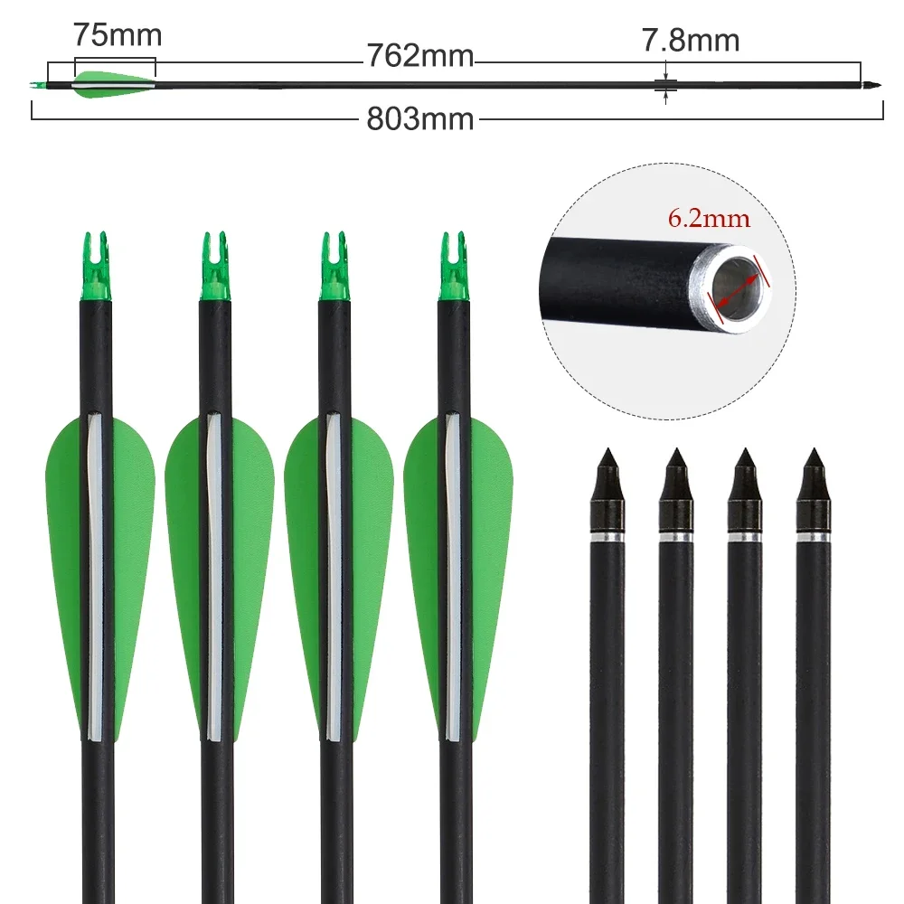 Carbon Arrows Archery Arrows for Hunting 31.5 inch MIxed Carbon Arrows for Outdoor Shooting Sports thumbnail 2