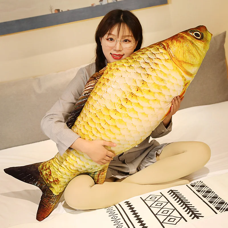 30-80cm 3D Simulation Gold Fish Plush Toys Stuffed Soft Animal Carp Plush Pillow Creative Sofa Pillow Cushion Gift Kids Toy thumbnail 4