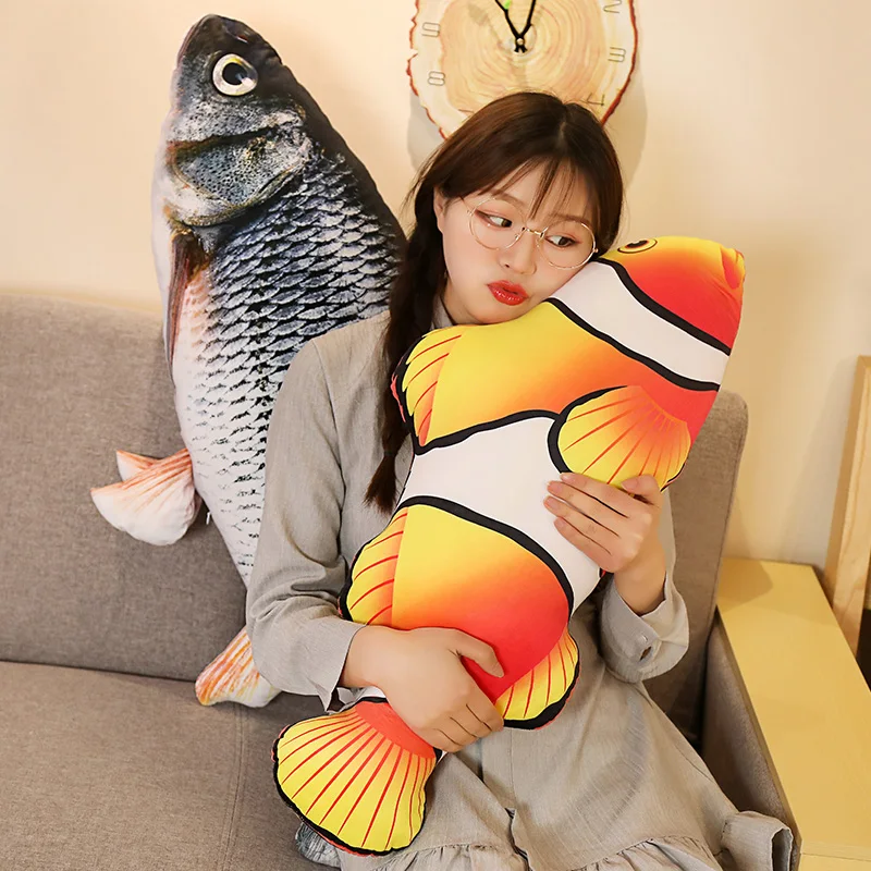 30-80cm 3D Simulation Gold Fish Plush Toys Stuffed Soft Animal Carp Plush Pillow Creative Sofa Pillow Cushion Gift Kids Toy thumbnail 6