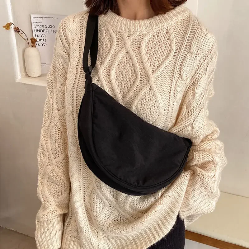 Simple Design Women's Messenger Bag Fashion Ladies Nylon Hobos Small Shoulder Bags Vintage Female Girls Purse Cloth Handbags thumbnail 4
