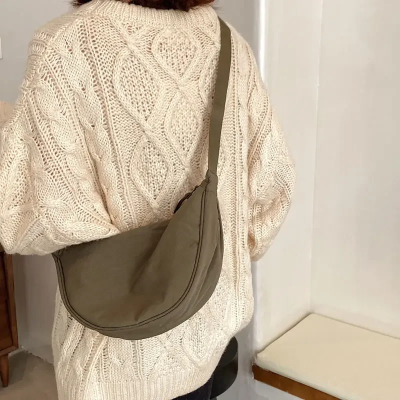 Simple Design Women's Messenger Bag Fashion Ladies Nylon Hobos Small Shoulder Bags Vintage Female Girls Purse Cloth Handbags thumbnail 3