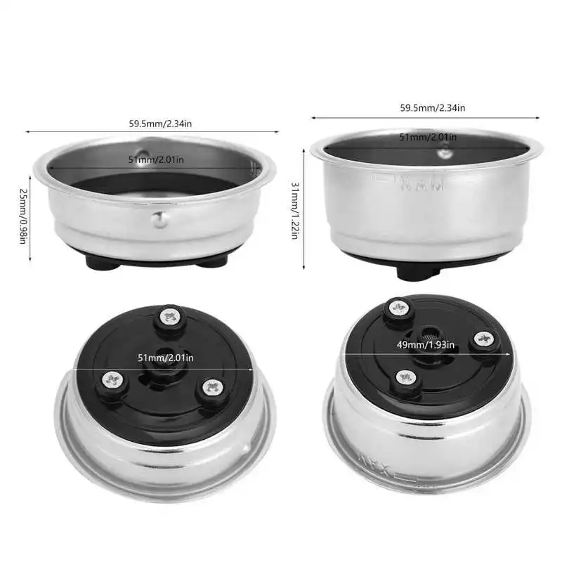 Detachable Coffee Filter Basket Stainless Steel Coffee Filter Strainer Bowl Coffee Machine Portafilter Part Accessories thumbnail 6