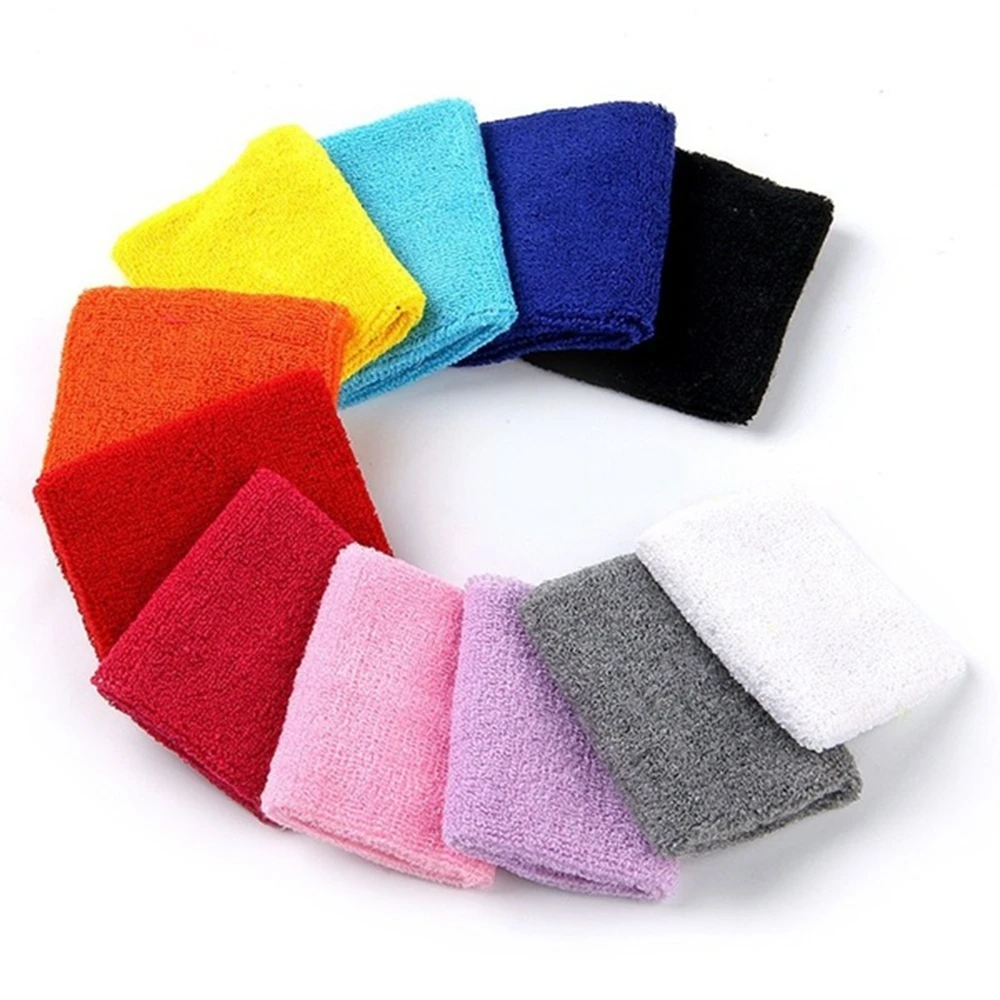 1PC Colorful Sport Sweatband Wristbands Cotton Fiber Sweat Wrist Guards Teenagers Tennis Hand Band Volleyball Sports Accessories thumbnail 2