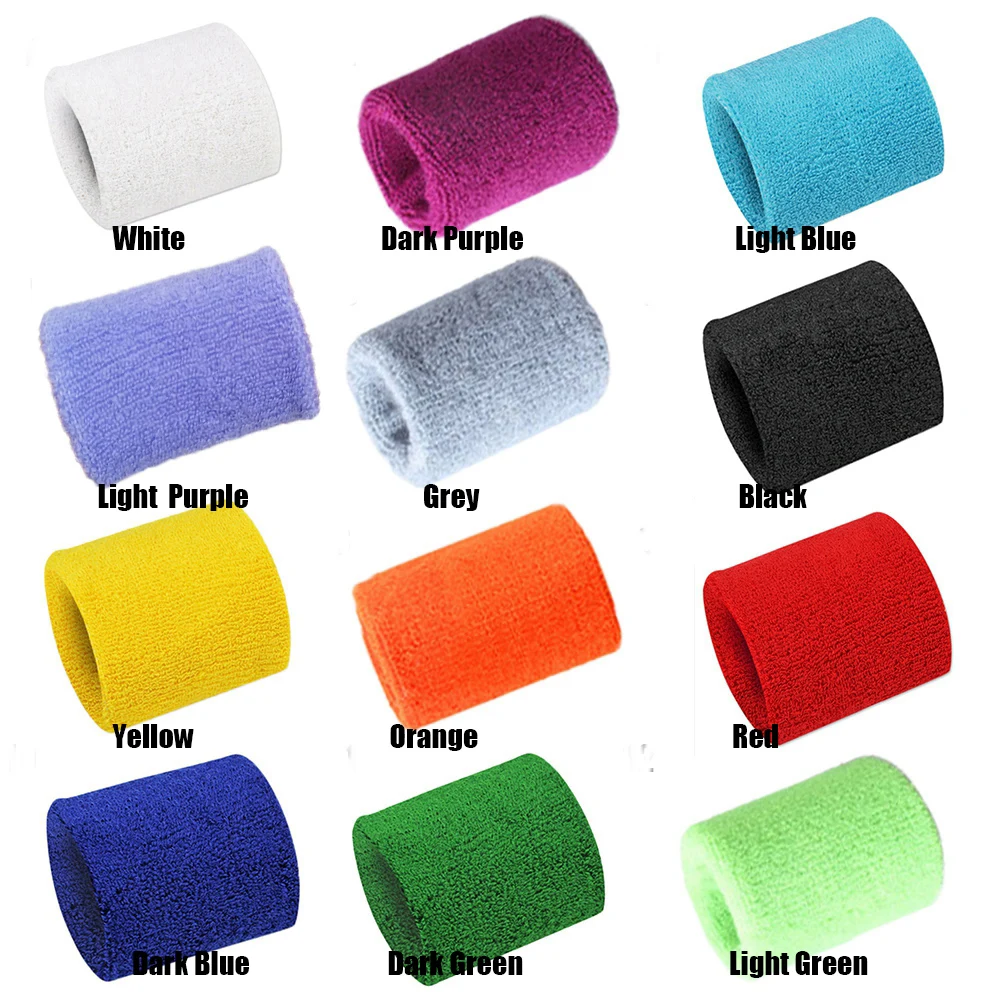 1PC Colorful Sport Sweatband Wristbands Cotton Fiber Sweat Wrist Guards Teenagers Tennis Hand Band Volleyball Sports Accessories thumbnail 5