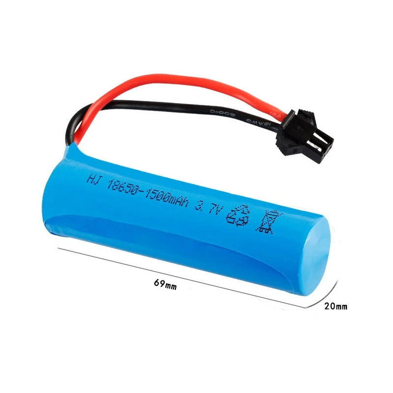 3.7V 1500mAh 18650 Li-ion Battery + charger for Q85 Q70 RC helicopter Airplanes car Boat Gun Toy Parts 3.7v battery SM plug thumbnail 3