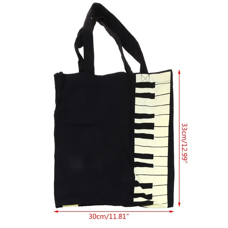Hot Fashion Black Piano Keys Music Handbag Tote Bag Shopping Bag Handbag thumbnail 4