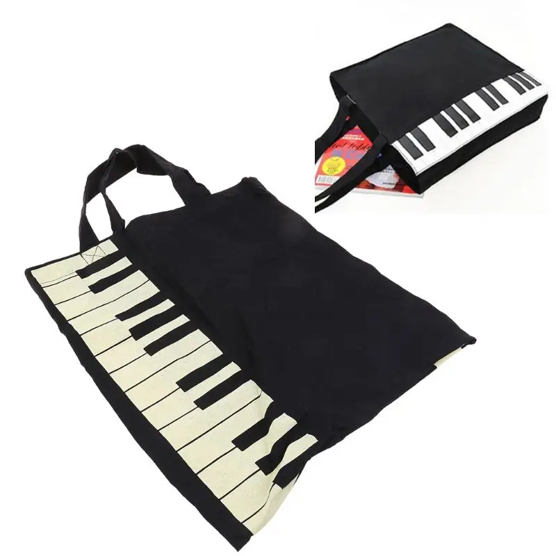 Hot Fashion Black Piano Keys Music Handbag Tote Bag Shopping Bag Handbag thumbnail 6