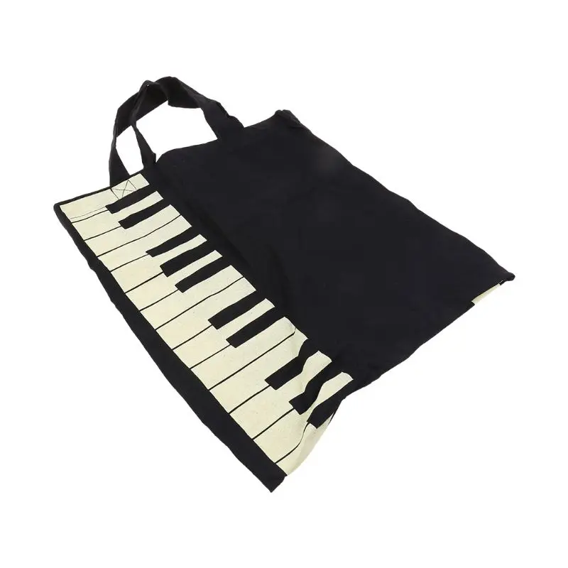 Hot Fashion Black Piano Keys Music Handbag Tote Bag Shopping Bag Handbag thumbnail 5