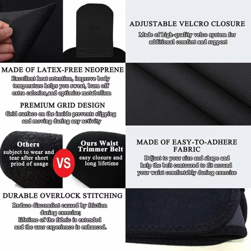Waist Trimmer for Women Men Sweat Band Waist Trainer Corset Stomach Wraps for Weight Loss Neoprene Body Shaper Belt Shapewear thumbnail 3