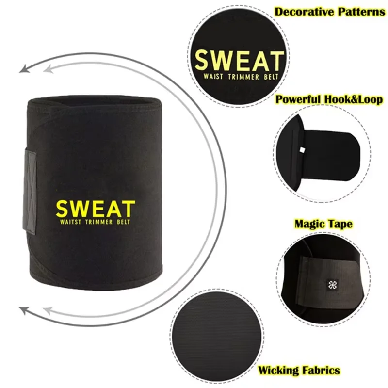 Waist Trimmer for Women Men Sweat Band Waist Trainer Corset Stomach Wraps for Weight Loss Neoprene Body Shaper Belt Shapewear thumbnail 2