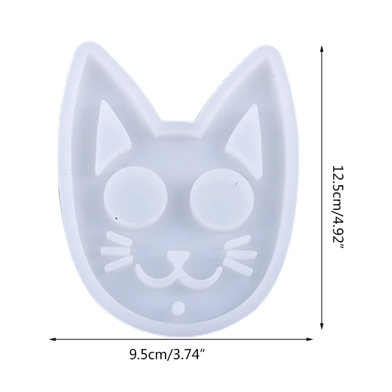 Super Glossy Self-defense Cat Keychain Crystal Epoxy Resin Mold Pendant Silicone Mould DIY Crafts Jewelry Necklace Making Tool thumbnail 6