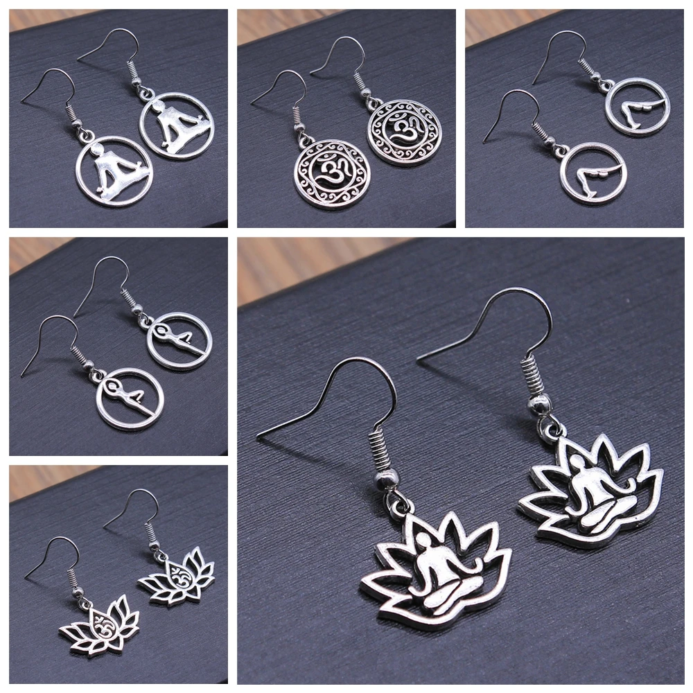 Om Sign Yoga Symbol Earring Yoga Om Symbol Zen Buddhism Glass Earrings For Women Jewellery thumbnail 5