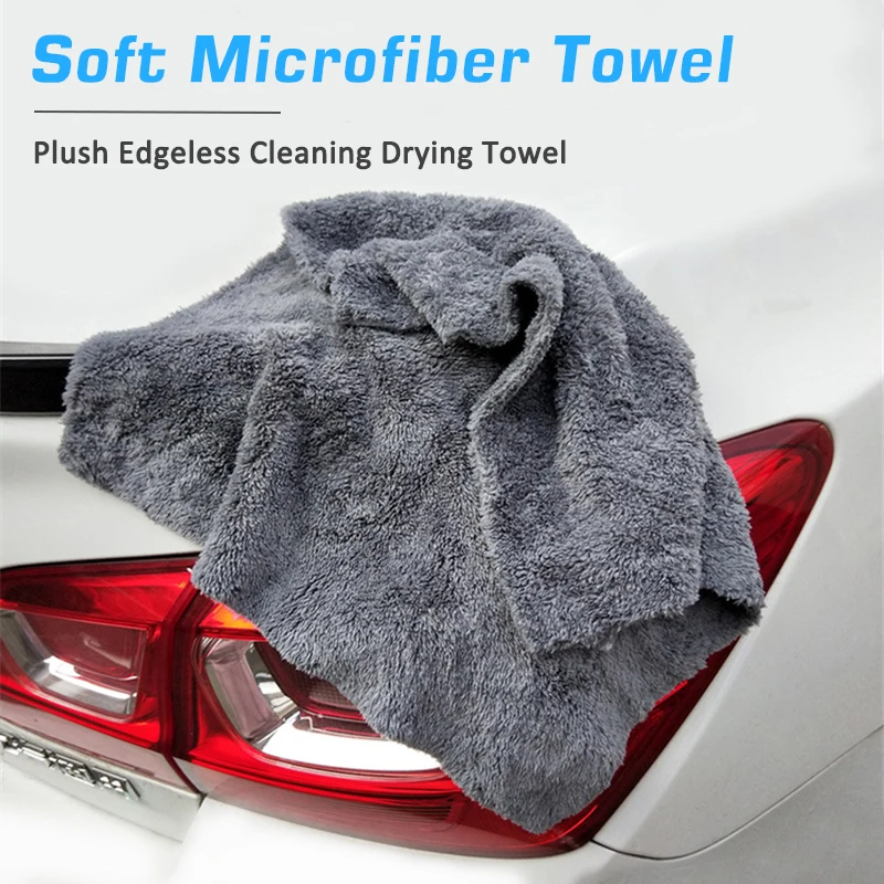 3/5/10pcs Car Wash Microfiber Towel Cleaning Drying Car Polishing Cloth Soft Edgeless Car Detailing Waxing Towel 40X40CM 350GSM thumbnail 2