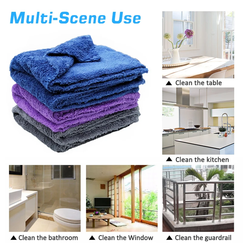 3/5/10pcs Car Wash Microfiber Towel Cleaning Drying Car Polishing Cloth Soft Edgeless Car Detailing Waxing Towel 40X40CM 350GSM thumbnail 6