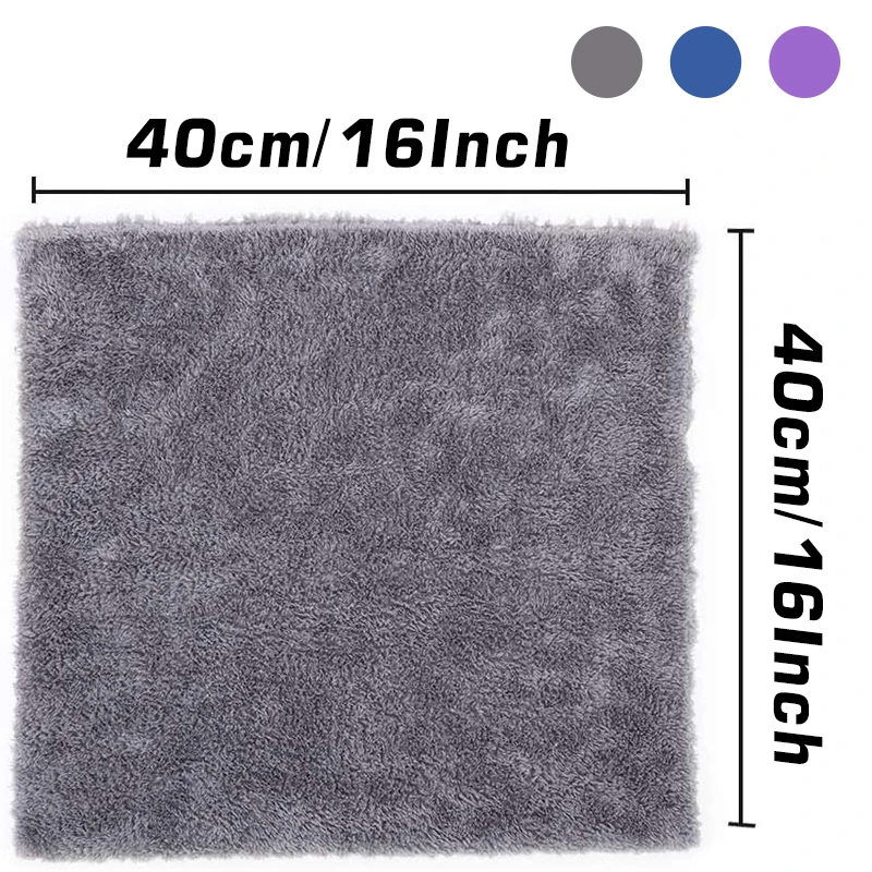 3/5/10pcs Car Wash Microfiber Towel Cleaning Drying Car Polishing Cloth Soft Edgeless Car Detailing Waxing Towel 40X40CM 350GSM thumbnail 4