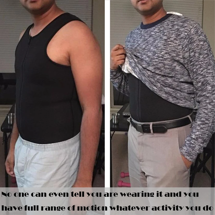 Men Body Shaper Waist Trainer Vest Slimming Shirt Sauna Sweat Vest Compression Undershirt Shapewear Fat Burner Workout Tank Tops thumbnail 4