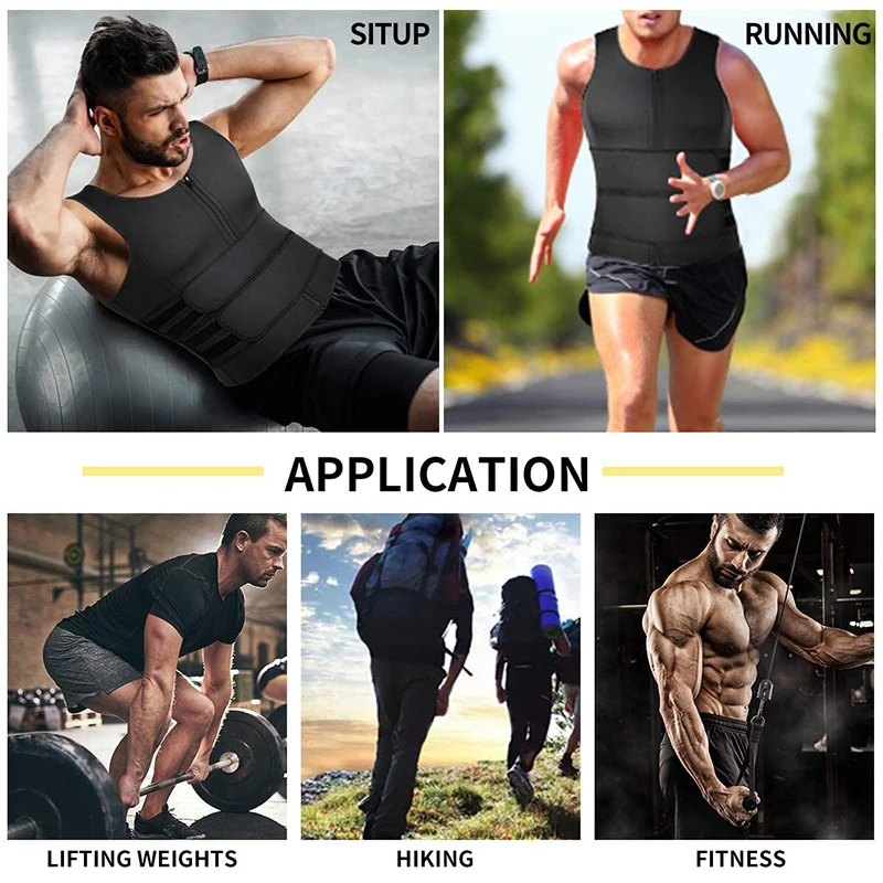 Men Body Shaper Waist Trainer Vest Slimming Shirt Sauna Sweat Vest Compression Undershirt Shapewear Fat Burner Workout Tank Tops thumbnail 2