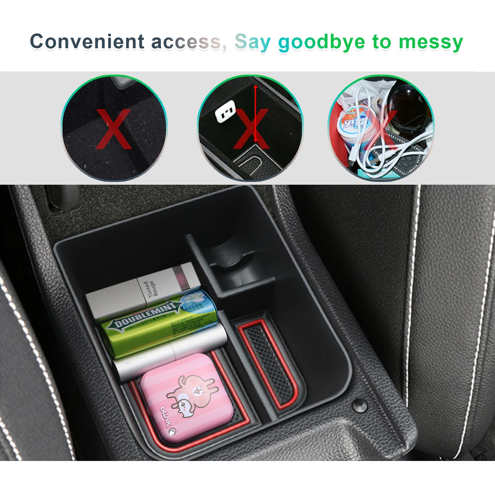 RUIYA Car Armrest Box Storage for Seat Ibiza Typ 6F / Arona SUV 2020-2025 Central Control Container Auto Seat Arona Accessories thumbnail 6