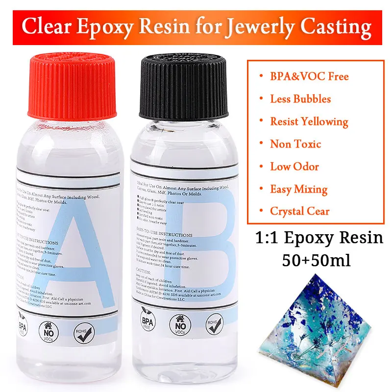 Transparent Epoxy Resin Casting Molds Kit Silicone Mold With Epoxy Glue For Earring Keychain Jewelry Making DIY Moule Silicone thumbnail 2