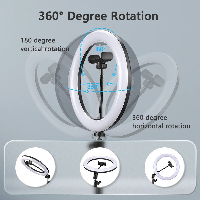 Youtube Shooting Vlog Selfie Circular Photo Ring Light Led Photographic Video Camera Lamp Studio Lighting Phone Holder thumbnail 5