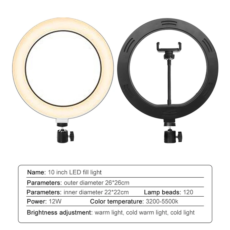 Youtube Shooting Vlog Selfie Circular Photo Ring Light Led Photographic Video Camera Lamp Studio Lighting Phone Holder thumbnail 4