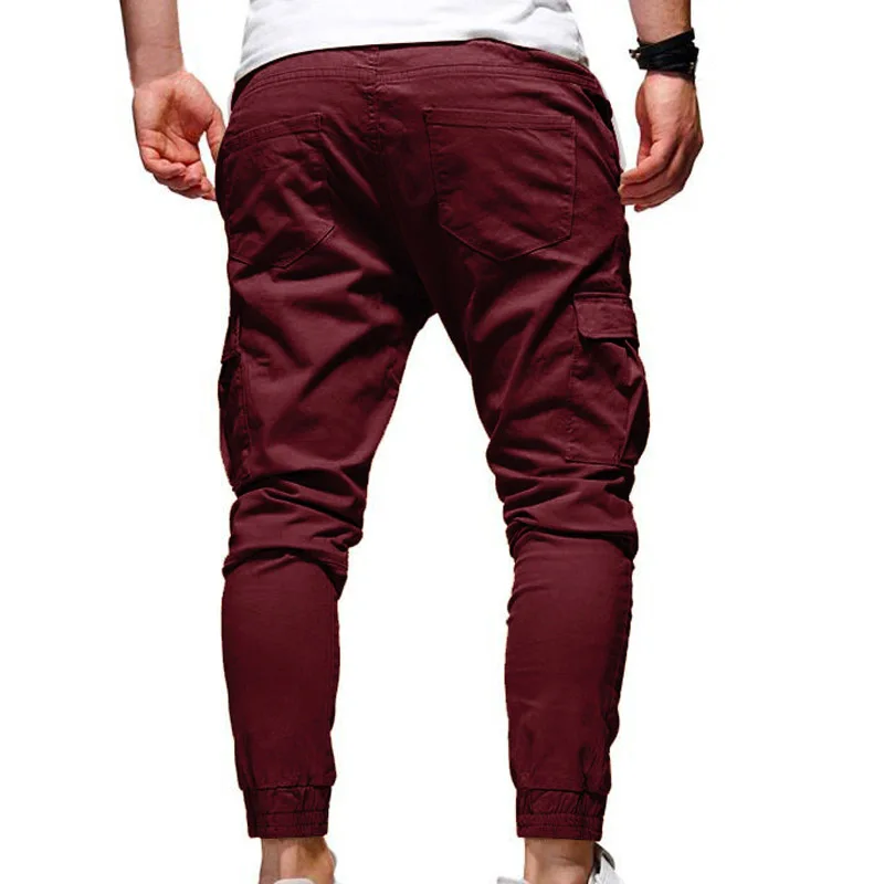 Men's Pants Multi-Pockets Joggers Men Sweatpants 2025 New Casual Solid Cargo Pants Men Oversize Streetwear Pants Men Trousers thumbnail 6