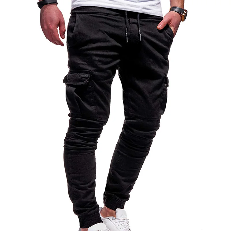 Men's Pants Multi-Pockets Joggers Men Sweatpants 2025 New Casual Solid Cargo Pants Men Oversize Streetwear Pants Men Trousers thumbnail 3