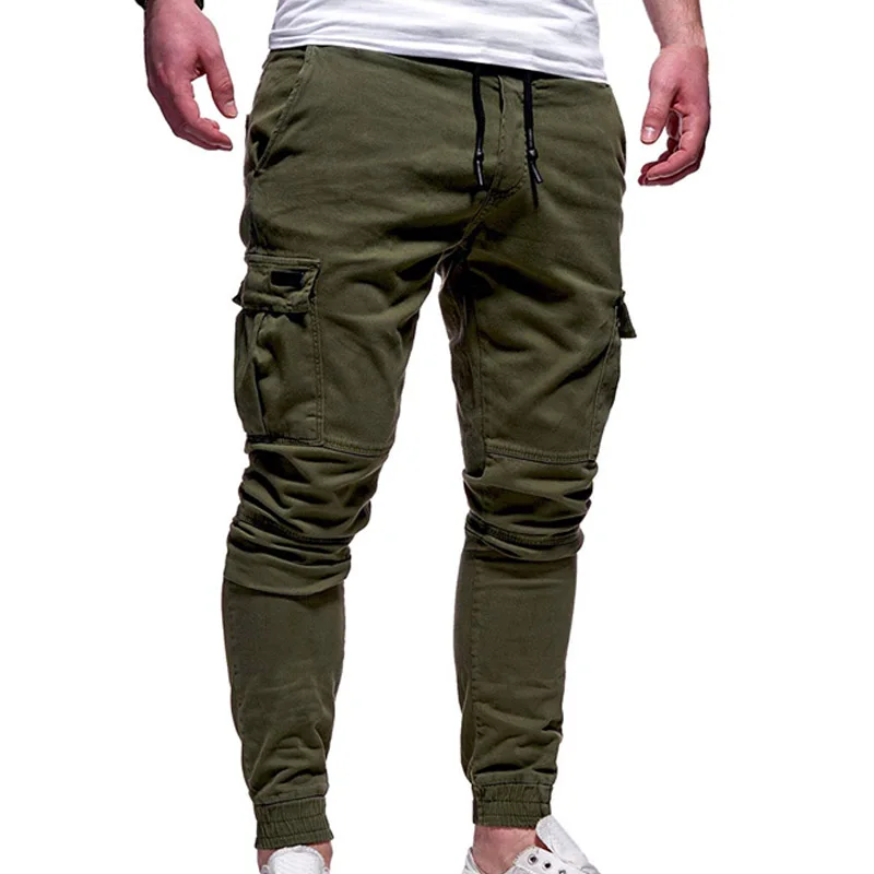 Men's Pants Multi-Pockets Joggers Men Sweatpants 2025 New Casual Solid Cargo Pants Men Oversize Streetwear Pants Men Trousers thumbnail 2