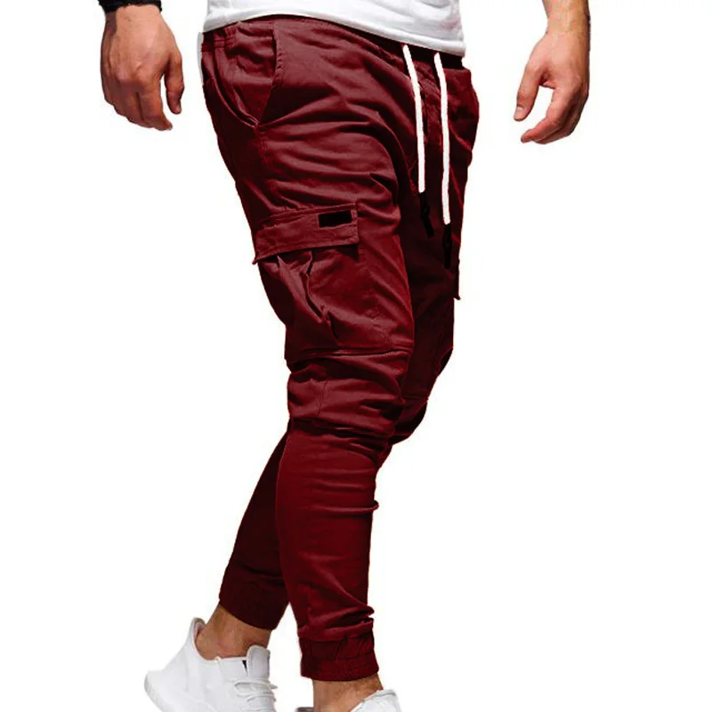 Men's Pants Multi-Pockets Joggers Men Sweatpants 2025 New Casual Solid Cargo Pants Men Oversize Streetwear Pants Men Trousers thumbnail 5