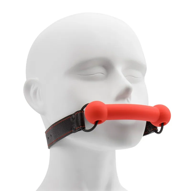 Couple Silicone Cute Solid Dog Bone Ball Gag BDSM Harness Mouth Gag Fetish Bondage Gear Slave  Roleplay Adult Game Soft Sex Toys thumbnail 3