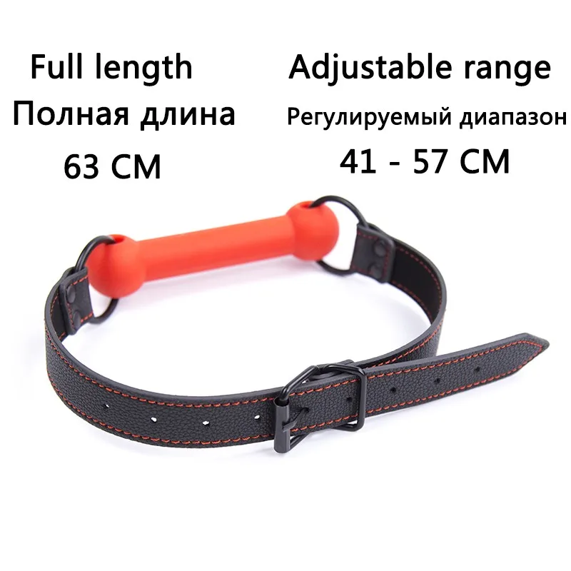 Couple Silicone Cute Solid Dog Bone Ball Gag BDSM Harness Mouth Gag Fetish Bondage Gear Slave  Roleplay Adult Game Soft Sex Toys thumbnail 2