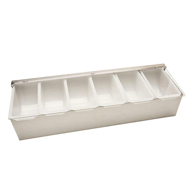 Stainless Steel Condiment Dispenser with 6 Compartments thumbnail 3