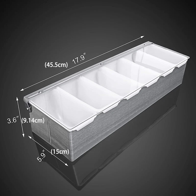 Stainless Steel Condiment Dispenser with 6 Compartments thumbnail 4