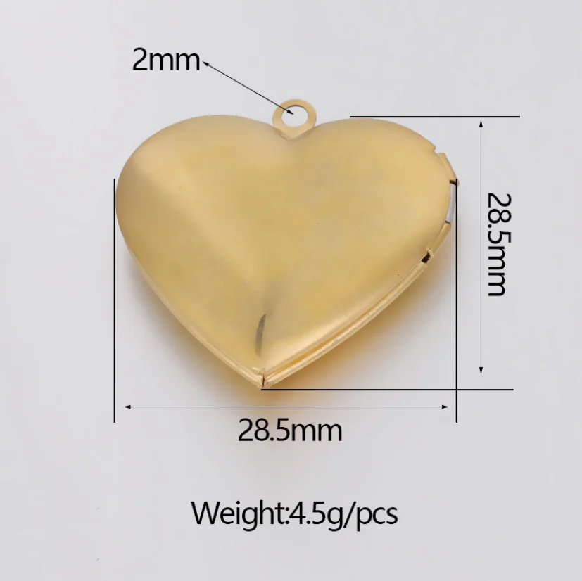 2Pcs/Lot Mirror Polish Stainless Steel Love Heart Photo Frame 28.5*28.5mm DIY Memory Locket Pendant Necklace thumbnail 6
