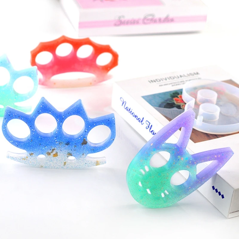 Self-Defense Finger Keychain Mold Epoxy Resin Mold Anti-Wolf Knuckles Keyring Resin Silicone Mould Jewelry Tool Handmade thumbnail 5